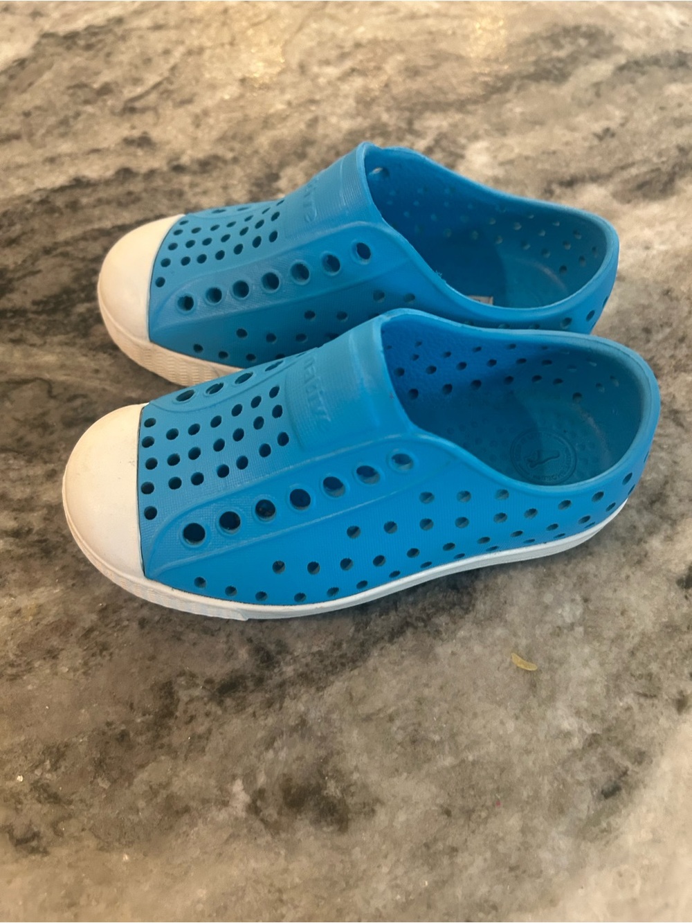 Native  Blue Slip-On Water Shoes with White Toe size 8